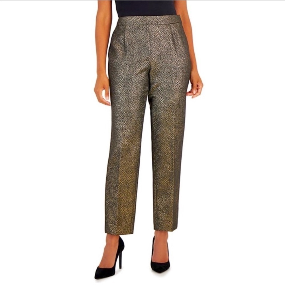 Veronica Beard Stila Wool Blend Pants black Gold 8